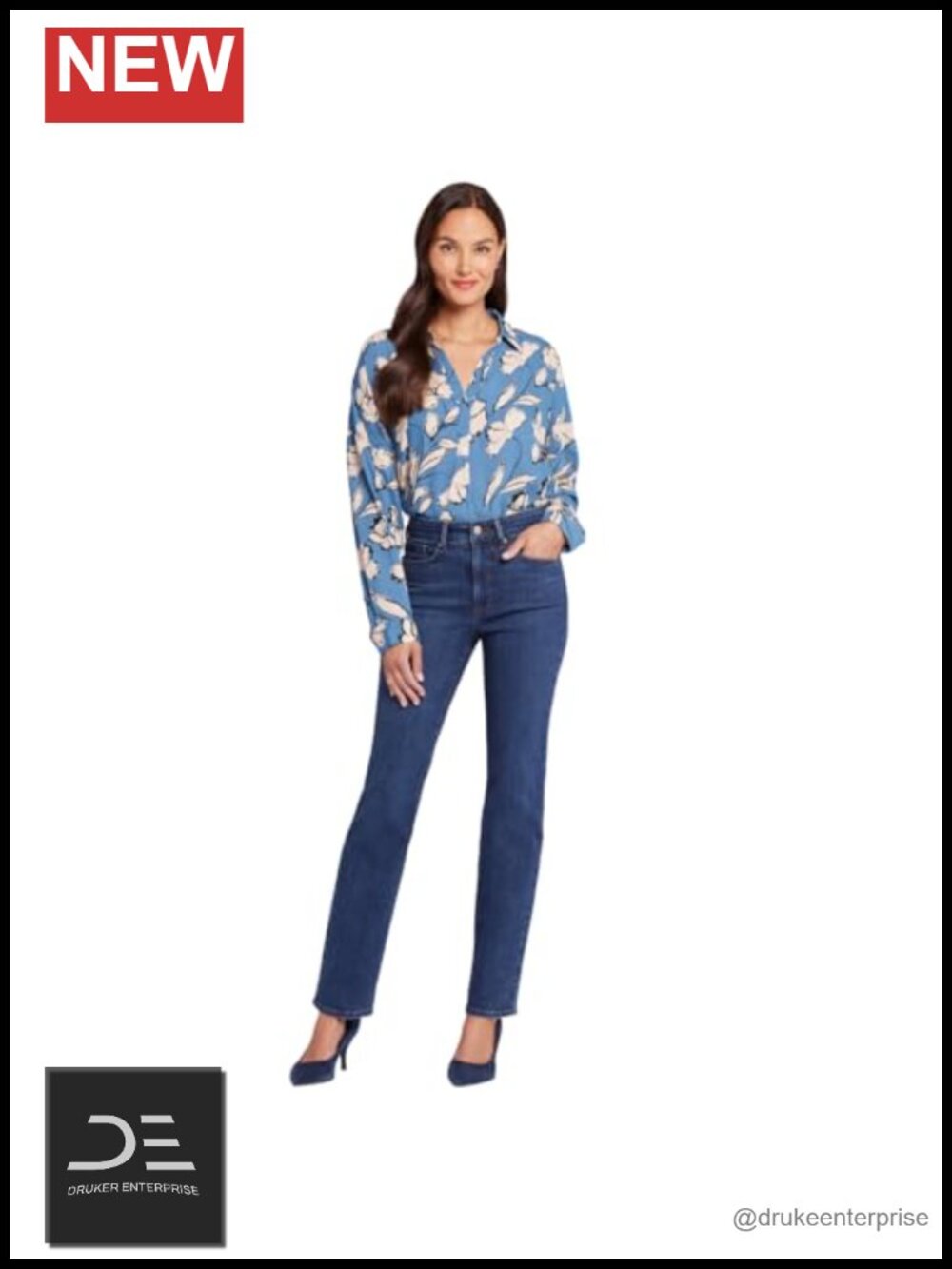 NYDJ High Rise Marilyn Straight Leg Jeans Stretch Cotton Tencel 28W